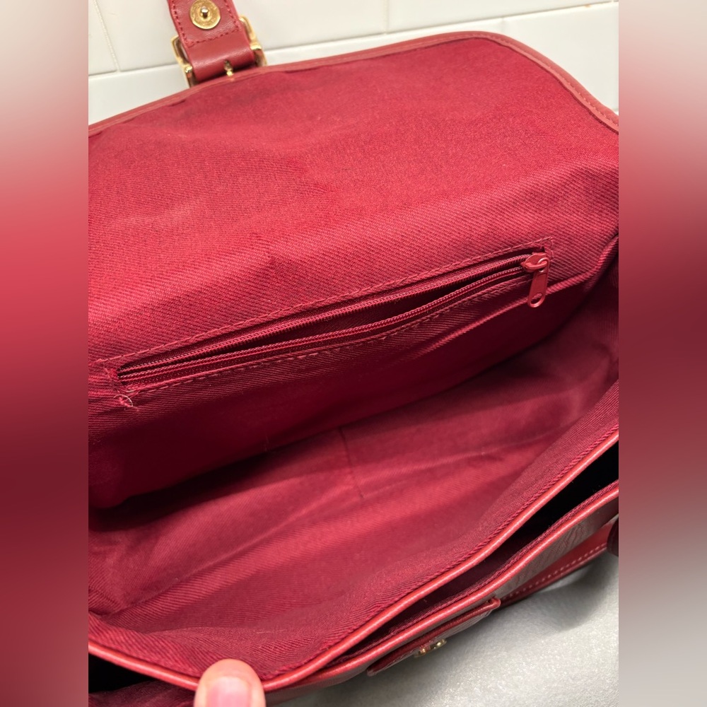 Red Vegan Leather Crossbody - Picture 8 of 10